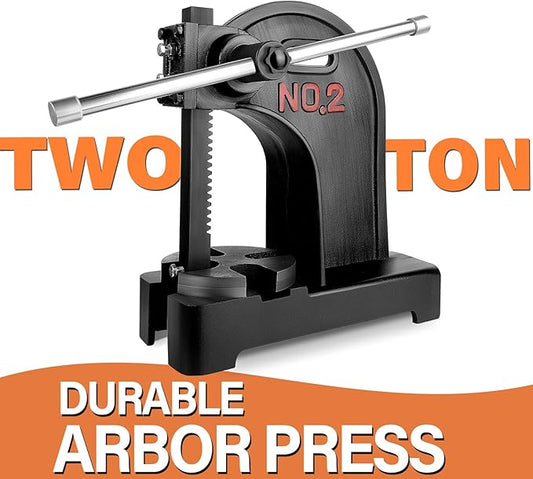 2 Ton Arbor Press Manual Heavy Duty Arbor Press Machine,8.5" Work Height,Manual Arbor Press Cast Iron Desktop Punch Press,for Punching,Bending,Stretching (Black, 2T)