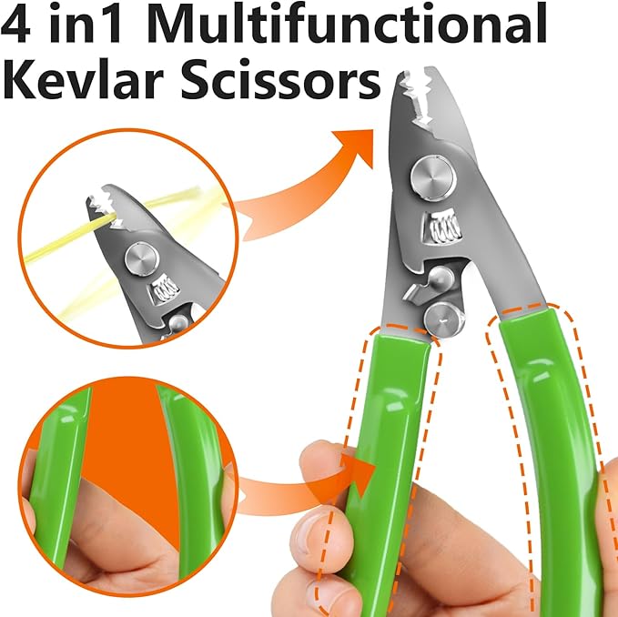 Elfcam짰 - 4 in 1, Fiber Optic Cables Stripper and Kevlar Scissors, FTTH Professional Tool for Technicians
