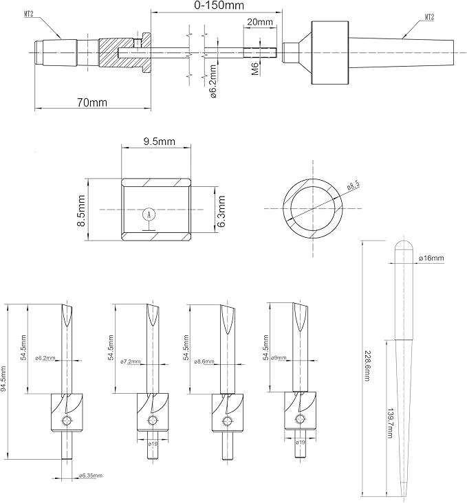 PM-002/MT2 Pen Mandrel Saver +TRIM-001 7pc Universal Barrel Trimming System+ INT-001 Universal Pen Tube Insertion Tool
