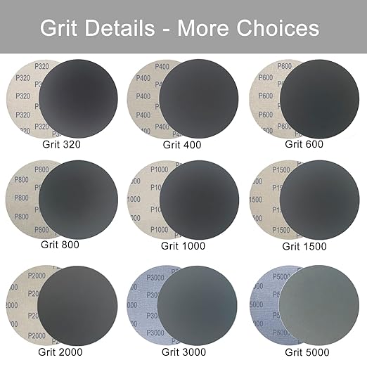 6 Inch 50 Pcs Wet Dry Sanding Discs Hook and Loop, 600 Grit Sandpaper Automotive Wood Metal Polishing & Sanding, Silicon Carbide Sand Paper for Random Orbital Sander (Grit 600)