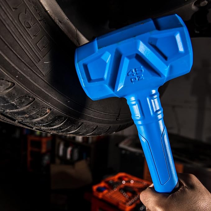 REAL STEEL Dead Blow Hammer 45 Oz Rubber Mallet Non-Marring and Sparking Resistant with Steel Shot-filled Head Ideal for DIY,Automotive,Furniture (0318)