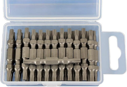 TEMO 25 pc T20 Torx 6 point Double Ended 2 Inch Screwdriver Insert Bits