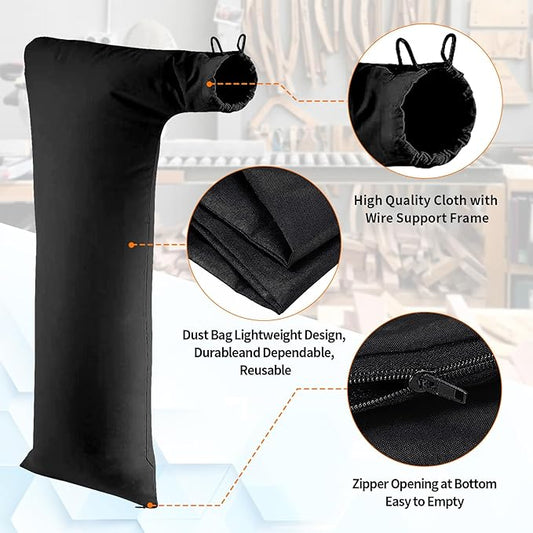 Extended Table Saw Dust Collector Bag Compatible for Bosch/Dewalt/Ryobi/Porter Cable/Craftsman/RIGID/Metabo/Kobalt/Skilsaw/Delta (10" Tablesaws with 2.5" Dust Port)-1Pack