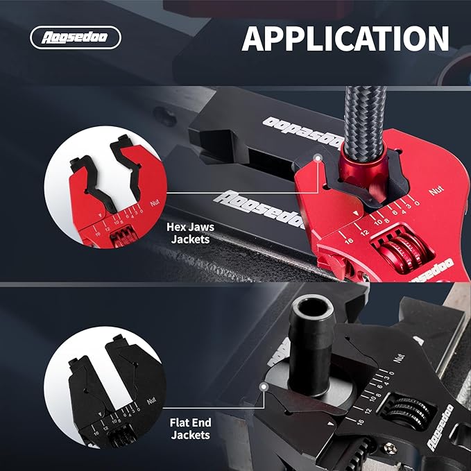 AOOSEDOO AN Fitting Wrench AN Fitting Tool AN Hose Fitting Wrench For 3AN-16AN Fittings Lightweight Aluminum Red (With Anti-scratching Jackets)