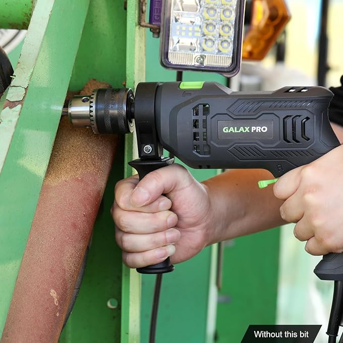 GALAX PRO 4.5Amp 0-3000RPM Corded Hammer Drill, 5pcs Bit, Hammer and Drill 2 Functions in 1 with 12 Variable Speed, 1/2 Inch Keyed Metal Chuck, 360째Rotating Handle