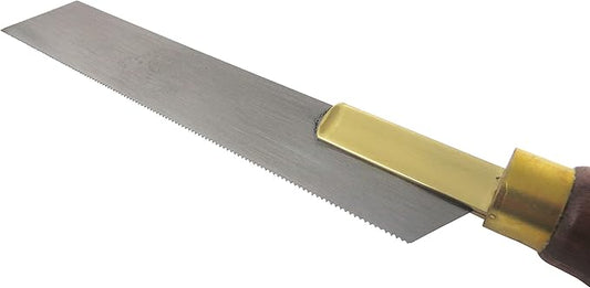 Thomas Flinn Pax 6 Inch Flush Cutting Saw, Solid Rolled Brass Back, 20 TPI, No Set, 1 Inch Wide Plate, Walnut Handle