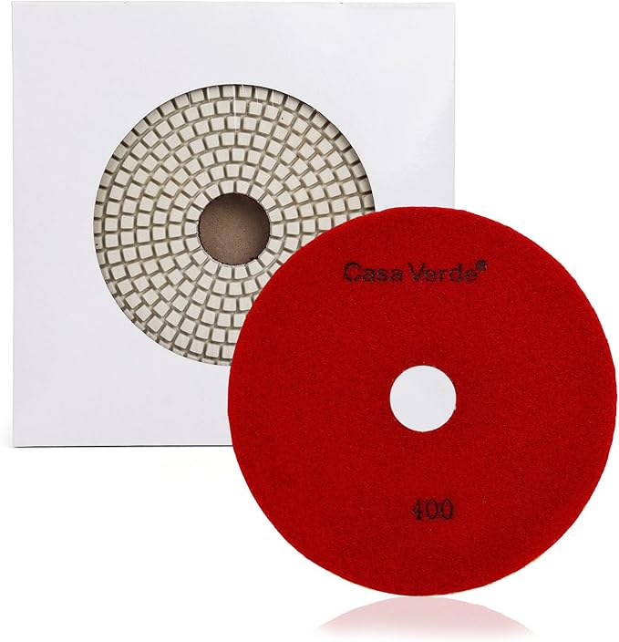 Casaverde 7" Diamond Granite Polishing Pads Grit 400 Dry Polishing for Granite Marble Concrete Stone Countertop Quartz Polish