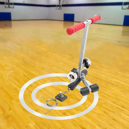 Tape Sticking Machine, Manual Tape Marking Machine with Circle Kit ??Adjustable 1.81-5.91in Spacing, Stainless Steel Applicator for Courts/Parking Lots/Warehouse Floor Lines