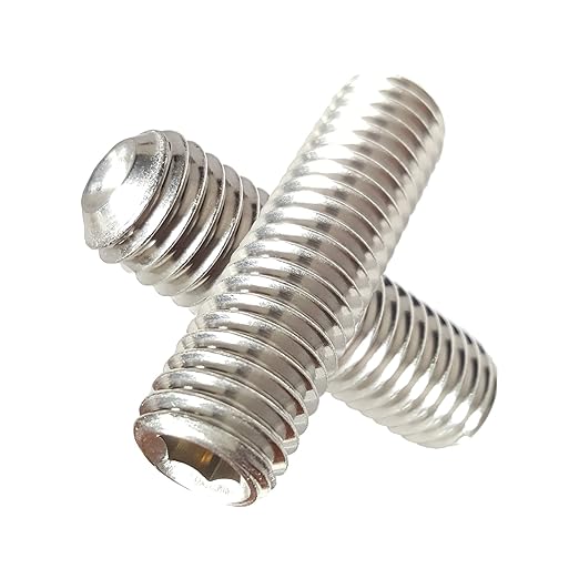 8-32 x 3/4" Socket Set Screws, Full Thread, Allen Socket Drive, Stainless Steel 18-8, Bright Finish, Cup Point, Quantity 50 Pieces by Fastenere