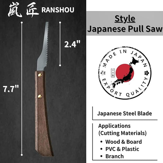 Mini Hand Saw 2.4" for Hobby & Crafts - Precision Japanese Pull Saw for Wood, Plastic, PVC - Razor Sharp Japanese Steel Blade & Wood Handle - Made in Japan