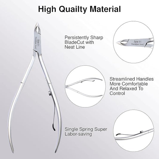 UM Supplies Cuticle Trimmer | Hangnail Remover | Extremely Sharp | Professional Cuticle Nippers | Stainless Steel | Cuticle clippers | Pedicure Manicure Tool (jaw 16)