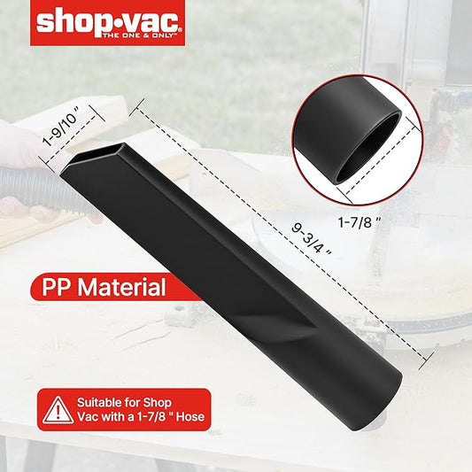 Shop-Vac 1-7/8’’ Crevice Tool Attachment 1-9/10’’x 9-3/4’’ Compatible with Wet/Dry Vacuum Cleaners, Fits 1-7/8-inch Extension Wands and Hoses