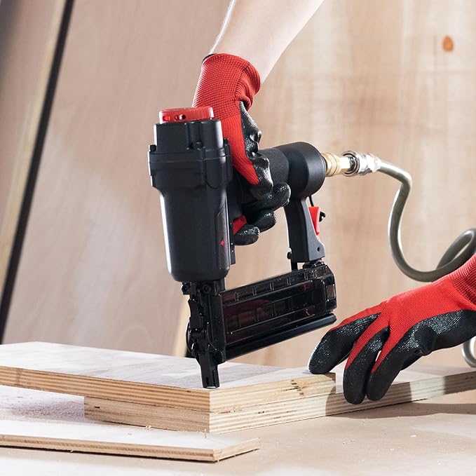 AEROPRO Tools Pneumatic Brad Nailer, 18 Gauge 2 in 1 Air Brad Nail Gun and Staple Gun with 1000pcs Nails for Upholstery, DIY Project, Woodworking