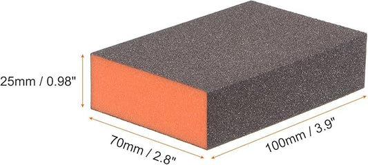 HARFINGTON 8pcs Sanding Sponge Blocks #80 (180-220 Grits) Wet/Dry Hand Sanding Sponges, 100x70x25mm Foam Sanding Block Pad for Polishing Kitchen Metal Wood Drywall Furniture, Brown&Orange
