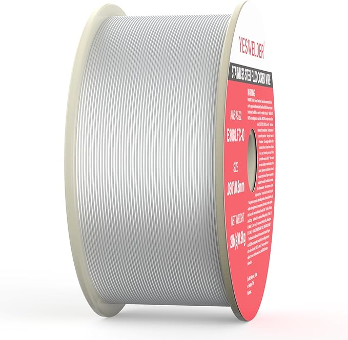 YESWELDER Stainless Steel Flux Cored MIG Wire, E308LFC-O .030-Diameter, 2-Pound, Strong ABS Plastic Spool Welding Wire