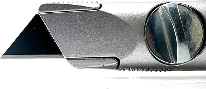 19-515 Utility Knife Blades With Dispenser, 100pcs, SK2H Laser Sharpened Hardened Black Carbon Steel, Razor Blades Refills