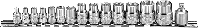 Genius Tools 15 Piece 1/2" Dr. Star Hand Socket Set TX-2315