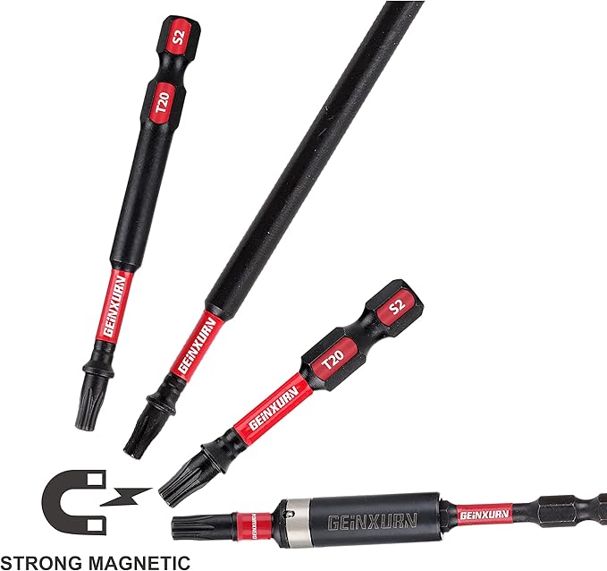 30 Pieces T20 2 In. Impact Tough Magnetic #20 Torx Head Power Bits, S2 Alloy Steel T20 Screwdriver Bits Set