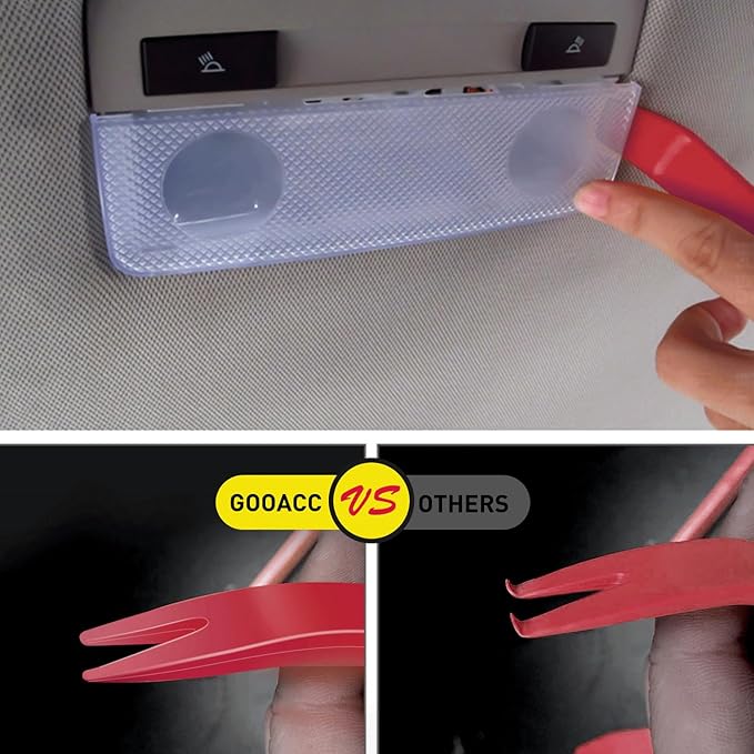 GOOACC Auto Trim Removal Tool Kit No-Scratch Tool Kit for Car Audio Dash Window Molding-4PCS (Red)