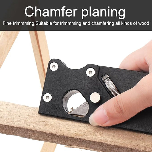 Chamfer Plane with Auxiliary Locator, Woodworking Hand Planer for Quick Edge Planing and radian Corner Plane Trimming, Hand Chamfering Planer for Professional Woodworkers