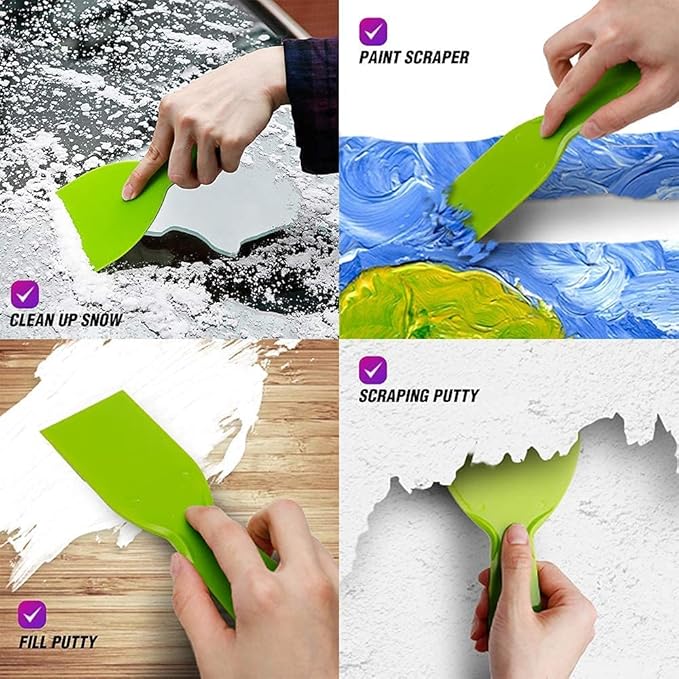 Utoolmart Putty Scraper 2" Plastic Flexible Putty Knives Spreader for Taping Drywall Wall Painting Green 5Pcs
