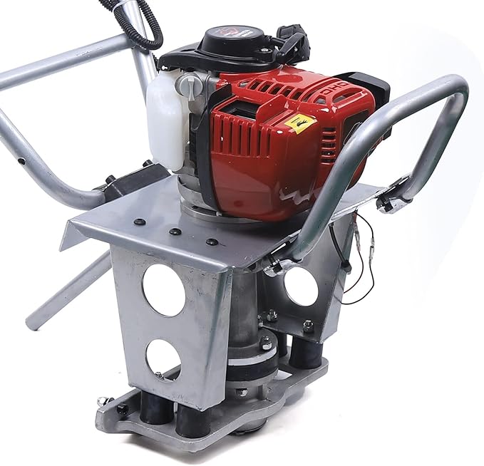 Eapmic Concrete Vibrating Screed Engine, 4-Stroke 1.2HP 35.8CC Gasoline Concrete Vibrating Leveling Machine Aluminum Frame Cement Concrete Surface Finishing Machine Without Leveling Board