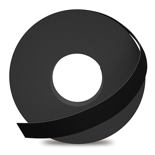 GSCIT Club Black Edge Banding, 5/8 Inch x 250ft Melamine With Hot Melt Adhesive Pre-glued Flexible Edging Trim for Plywood Cabinet Furniture