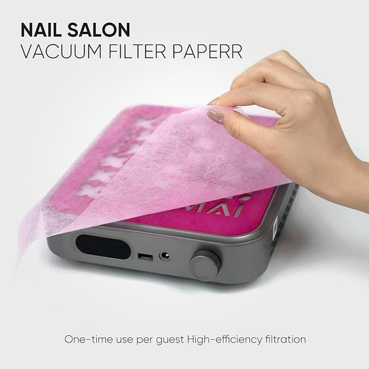 200 Sheets Nail Dust Collector Filter Paper, Disposable Nail Dust Filters for Most Finger Dust Collector Machine, Nail Vacuum for Fingernail Salon Spa Tech Supplies & Accessories (White, M)