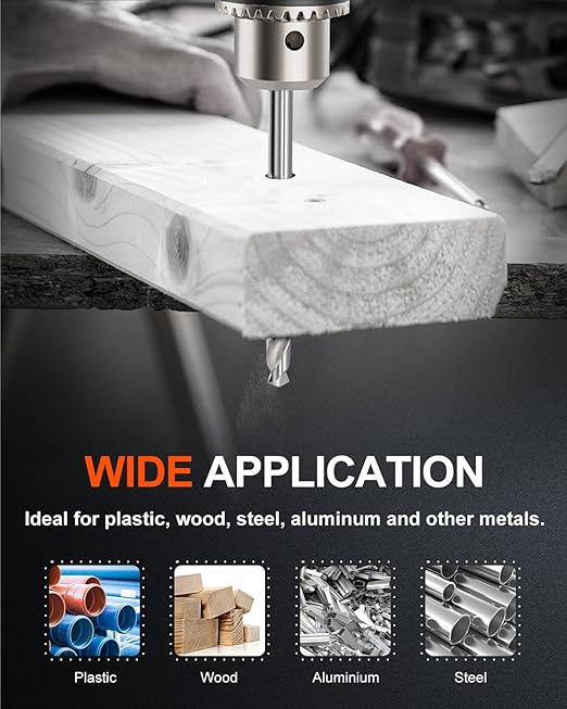 COMOWARE Drill Bit Sets for Metal- 19 Pcs Straight Shank M2 HSS Drill Bits for Stainless Steel, Cast Iron, Plastic and Wood