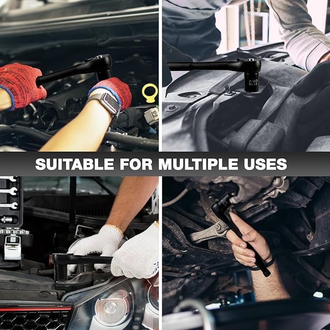 21pcs 3/8" Socket Set,Drive Impact Socket Set, SAE, Deep & Shallow, Cr-V Steel, 6 Point with Adapters, 72T Ratchet Handle, 5/16-7/8inch