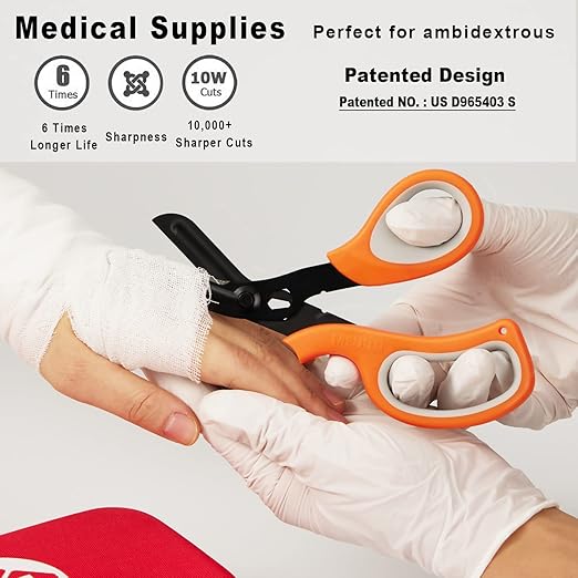 MEUUT Medical Scissors Trauma Shears-8 inches Bandage Scissor Heavy Duty, Surgical Grade Shears Stainless Steel EMT Scissors for Doctors Nurses EMT Workers