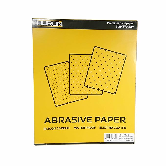 Huron Premium Precision Professional Sandpaper 11x9 Wet/Dry Ultra Fine 1500 Grit (20 pc)