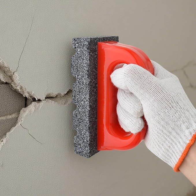 Gunpla Masonry Rubbing Brick, Red Rub Brick with Plastic Handle Fluted 20-Grit Smoothing Cleaning Removing Marks Tool