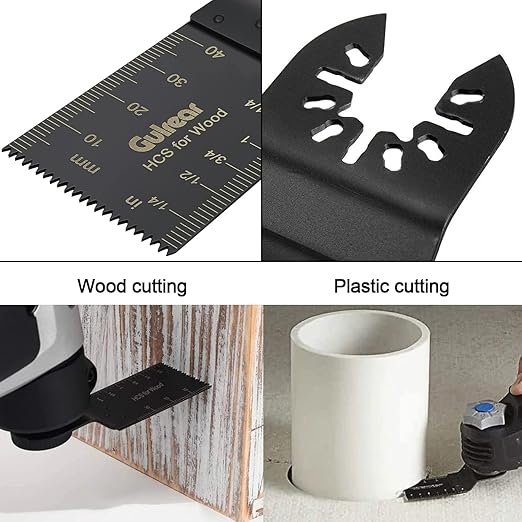 60Pcs Universal Oscillating Tool Oscillating Saw Blades,Oscillating Multitool Blades,Multi Tool Blades Kits,for Dewalt Ryobi Milwaukee Tools for Cut Wood,Plastic&Metalm Ideal Wood Working Accessories