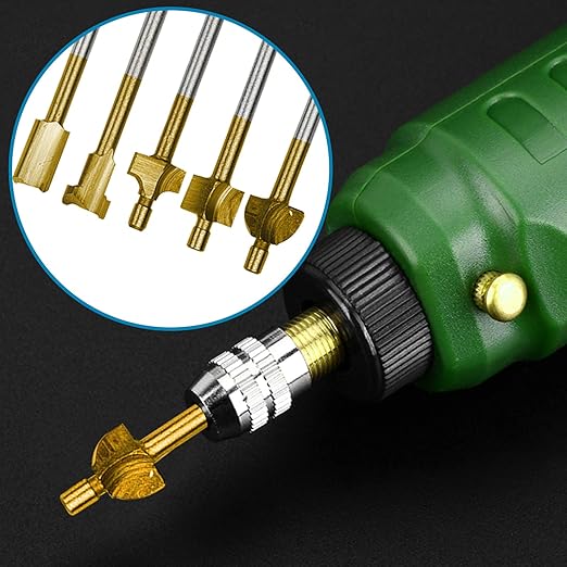 10Pcs HSS Router Carbide Engraving Bits & 10Pcs Router Bit with 1/8"(3mm) Shank Power Rotary Tools for DIY Woodworking, Carving, Sculpting, Engraving, Drilling.