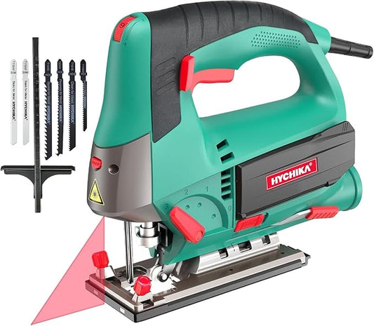 HYCHIKA 6.7A JigSaw, Reciprocating Saw, 6.2A Mini Circular Saw with 3 Blades, 3-Tool Power Tool Set Combo Kit