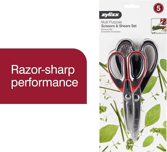 Zyliss 30200 9" Household Kitchen Shears, Red