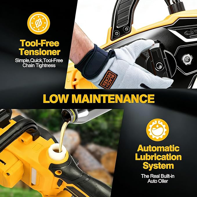 2 in 1 Cordless 6&8 inch Pole Saw & Mini Chainsaw,21V Battery Powered Brushless Electric Tree Trimmer with Extension Pole, 2횞4000mAh Batteries,Lightweight Handheld Pruner