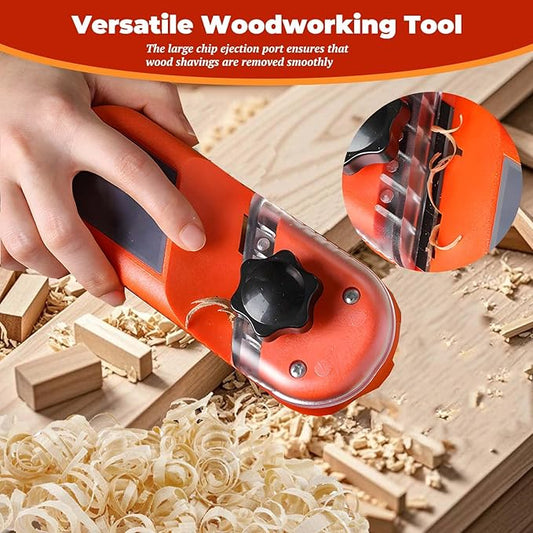 Wood Planer Chamfer Plane | Hand Planer for Woodworking | Plasterboard V Chamfer Tool | 45° Bevel Edge Trimming | 10 Blades Included