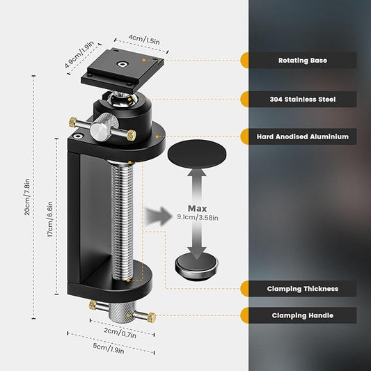WhiteRhino Mount Vise and Grinder,360° Rotating Bench Grinder Stand,Heavy-Duty Vise Floor Pedestal with 1.9" x 1.5"Mounting Plate ,Compatible with Most Mini Vise Clamp,Grinders,Drill Press,etc