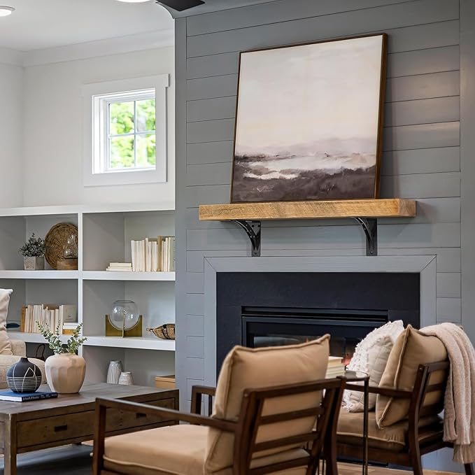 24 inch x 15 inch Heavy Duty Shelf Brackets , Metal Mantel Brackets (Set of 2) Fireplace Mantel Brackets - Countertop Support , Max Load 1100 Lbs (24 ?쇺?x 15 ?쇺?