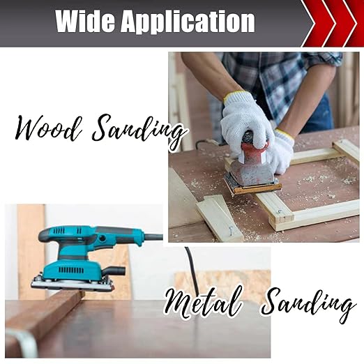 50 Pcs 1/4 Sheet Sandpaper, Premium Sand Paper 80/120/150/220/320/400 Grit Sandpaper Sheet Sand Paper Assortment for Wood Metal Automotive Palm Sanders 5.5" x 4.5"