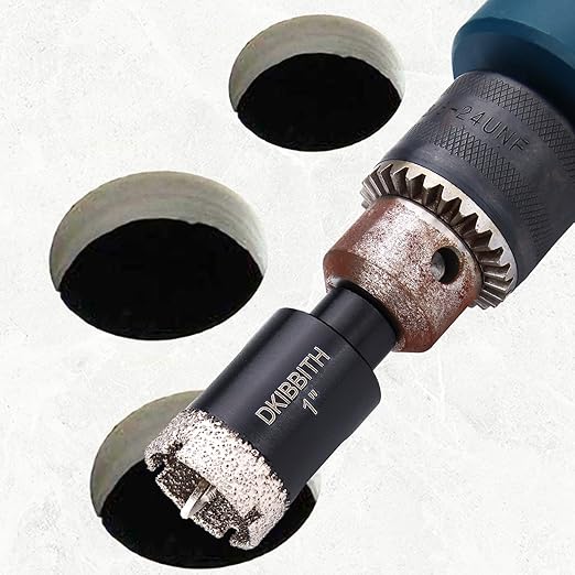 1" Diamond Hole-Saw Bits with Pilot Drill Bit - 2pc 1 in Diamond Tipped Tile Hole Saws with Guiding Bit for Accurate Drilling, for Porcelain Tile Ceramic Pottery Granite Stone Glass Bottles 25mm