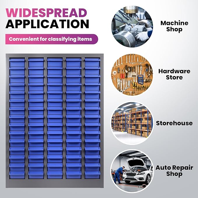 75 Drawers Nut and Bolt Organizer, 26x9x35.4 Stainless Steel Parts Cabinet with Shelfs & Labels Bolt Organizer for Workshop Tool & Hardware Storage and Organization (75 Drawers)