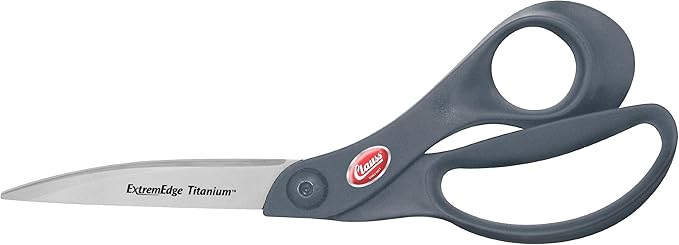 Clauss ExtremEdge Titanium Bonded Adjustable Tension Industrial Shears, Knife Edge, Grey, 8" Bent