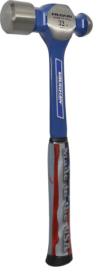VAUGHAN Ball Pein Hammer, 32 oz, Steel handle, American high carbon steel, VN16571