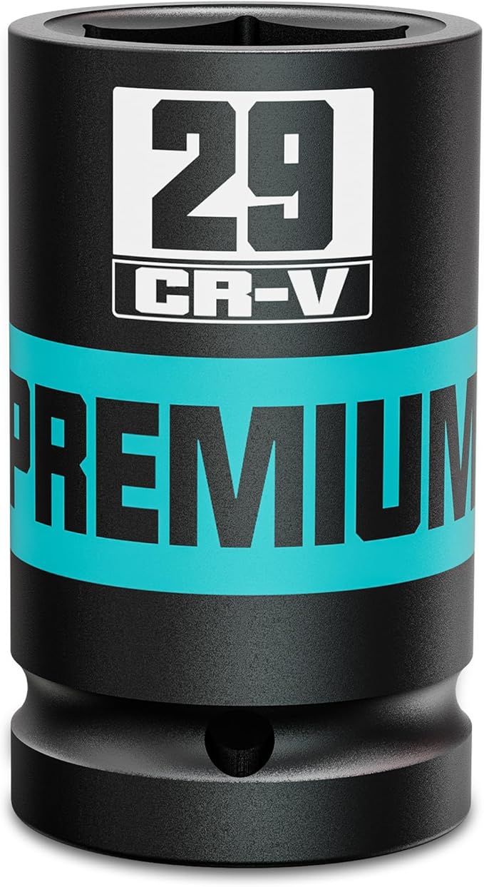 1" Drive 6 Point Impact Socket, 29mm Deep Socket, Metric, CR-V, Automotive Maintenance Machinery Manufacturing