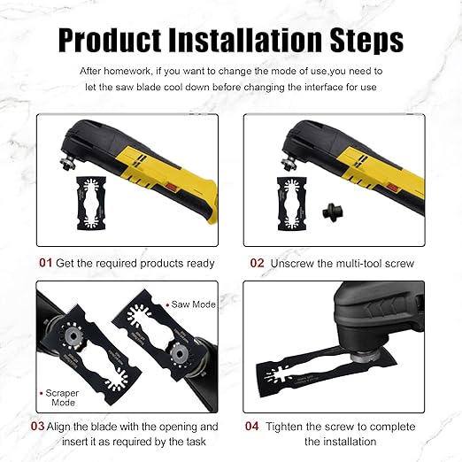 Oscillating Multi-Tool Blade & Scraper for Wood, Plastic, PVC, Soft Metal, Drywall & Paint, Glue, Tile Adhesive, Caulk Removal. Universal Fit Multi-Tool Blades(3PCS)