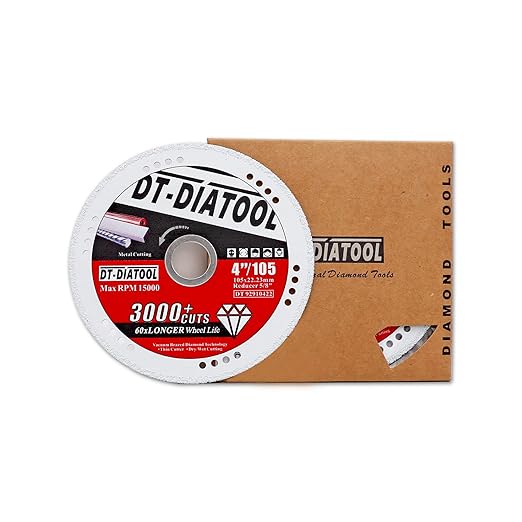 DT-DIATOOL Diamond Cut Off Wheels 4 x 7/8" for Steel Iron Rebar Metal Cutting Blades for Angle Grinder