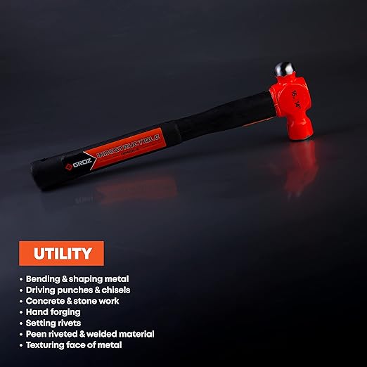 Groz 34542 14" Indestructible Ball Pein Hammer, 48 oz